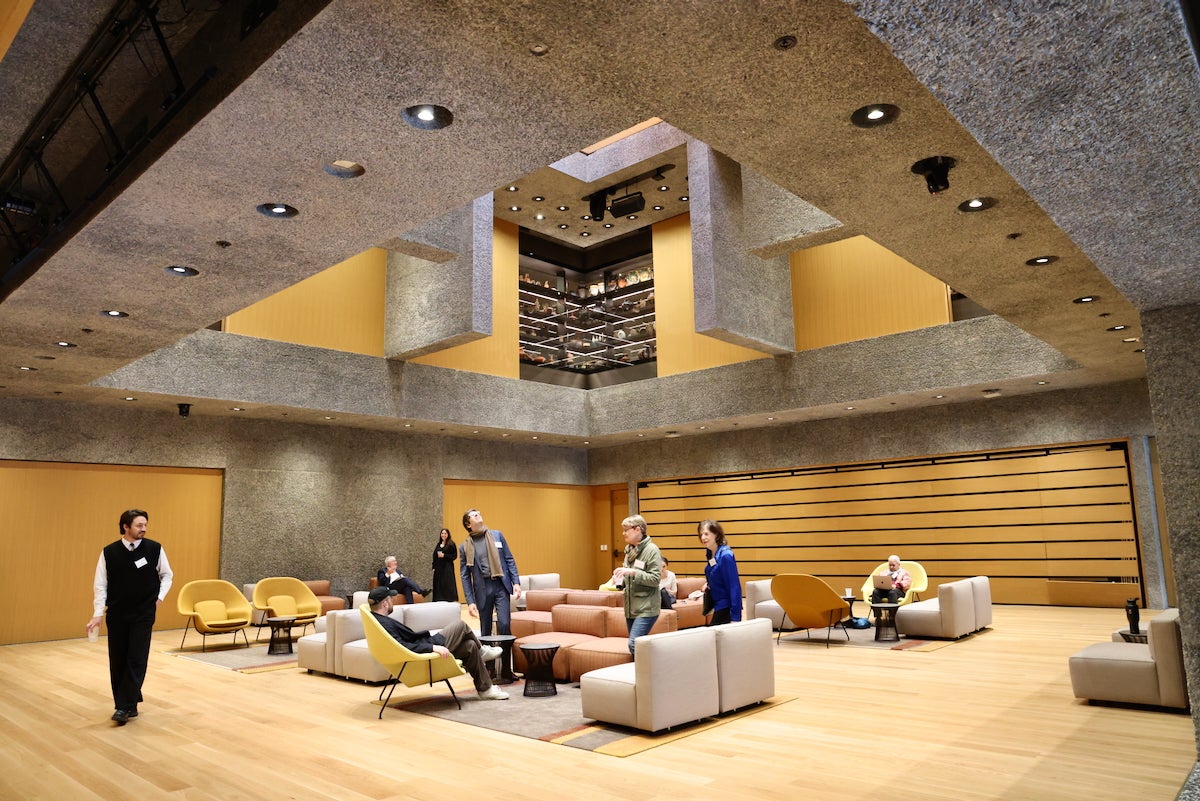 2025 10 17-e lee-princeton nj university art museum-great hall Visitors gather in the Grand Hall of Princeton University Art Museum