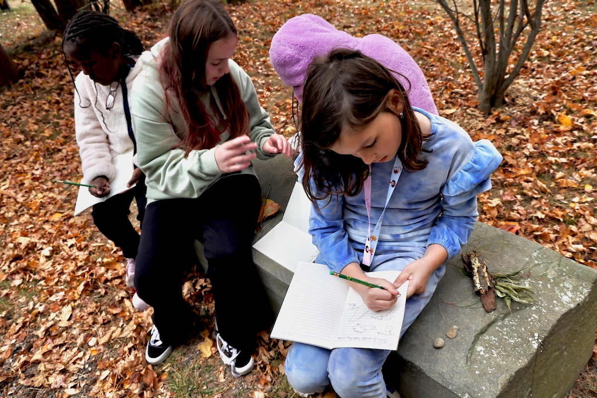 2025 10 28-e lee-amelia hamilton-croydon pa keystone elementary school-nature club journal Students record nature findings in journals
