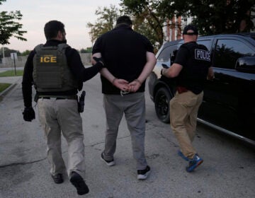 U.S. Immigration and Customs Enforcement agents make an arrest