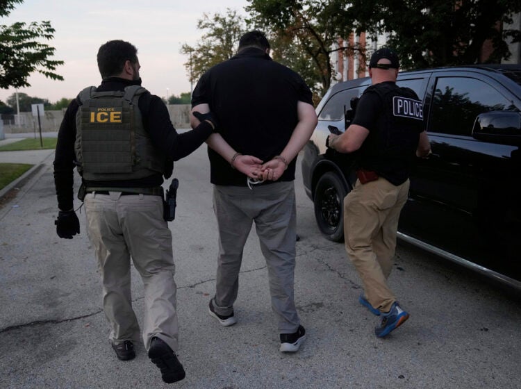 U.S. Immigration and Customs Enforcement agents make an arrest