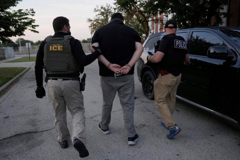 U.S. Immigration and Customs Enforcement agents make an arrest