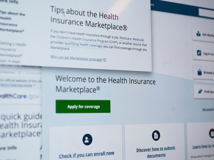 FILE - Pages from the U.S. Affordable Care Act health insurance website healthcare.gov are seen on a computer screen in New York on Tuesday, Aug. 19, 2025. (AP Photo/Patrick Sison, File)