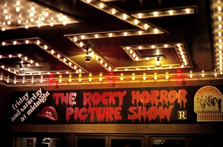 a cinema showing the Rocky Horror Picture Show