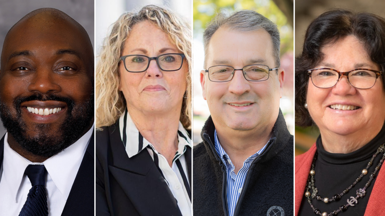 delaware-county-council-election-candidates-2025 (From left to right) Delaware County Council candidates Republican Liz Piazza, Democrat Richard Womack, Republican Brian Burke and Democrat Joanne Phillips.