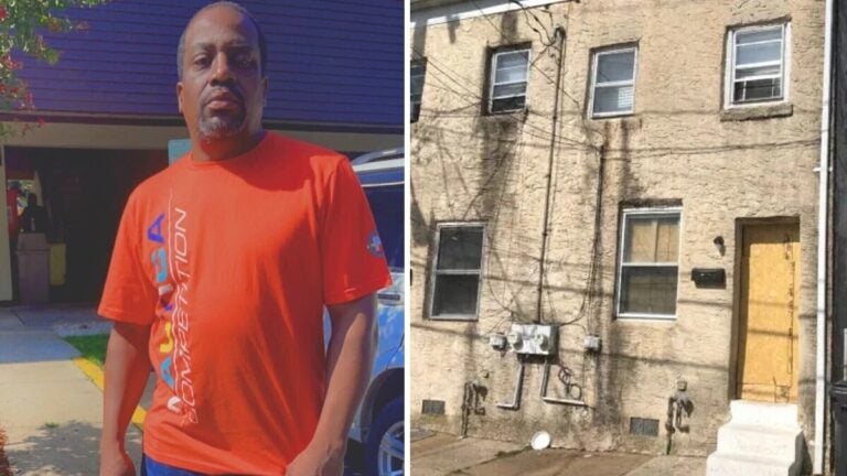 eviction William Murphy, who is blind, beside the Delaware home from which he was wrongfully