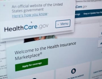 Pages from the U.S. Affordable Care Act health insurance website
