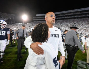 James Franklin looks on