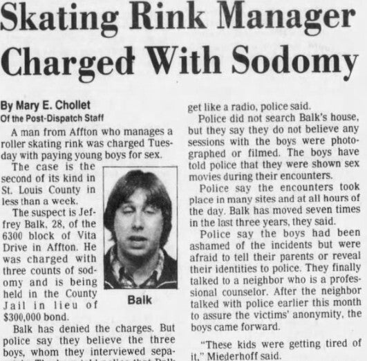 A 1986 article article about Jeffrey Balk