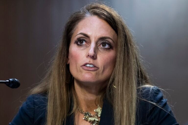 Jennifer Mascott testifies during a Senate Judiciary Committee hearing on Texas' abortion ban, in Washington, D.C., on September 29, 2021.