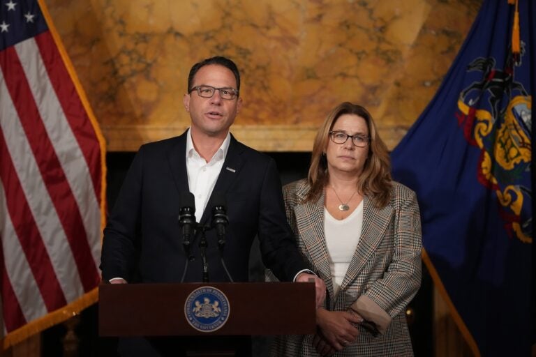 Pennsylvania Governor Arson Pennsylvania Gov. Josh Shapiro, accompanied by his wife Lori Shapiro