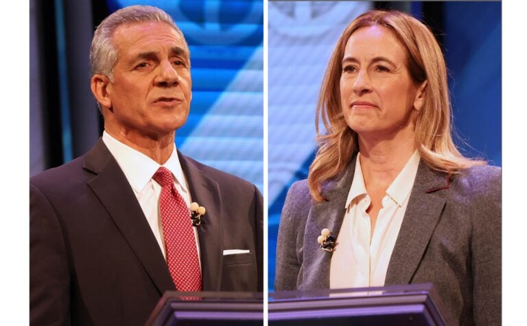 mikie-sherrill-jack-ciattarelli-2025-10-08 side-by-side photos of Mikie Sherrill and Jack Ciattarelli