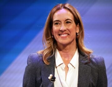 Democrat Mikie Sherrill smiles before the final debate in the New Jersey governor's race, Wednesday, Oct. 8, 2025, in New Brunswick, N.J.
