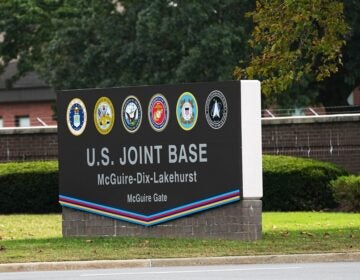 A sign at the entrance to the base