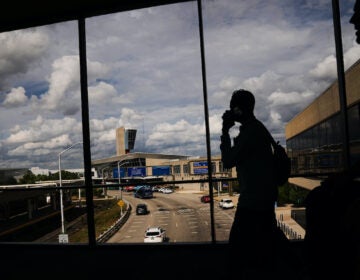 Passengers walking at Philadelphia International Airport