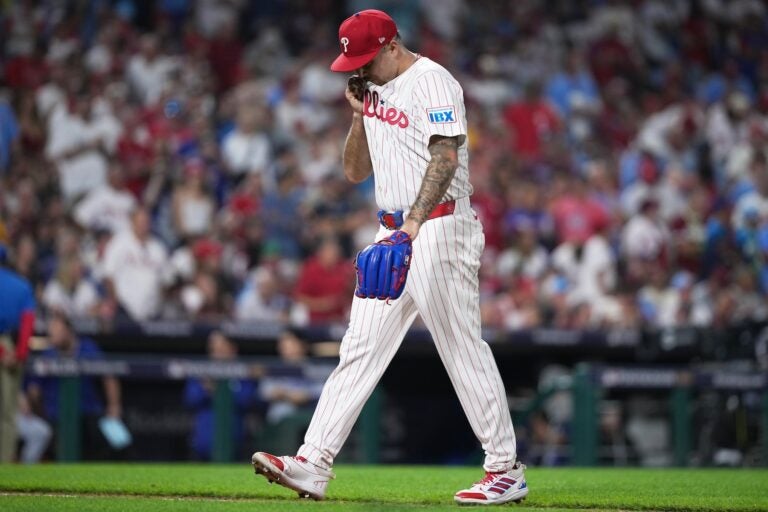 NLDS Dodgers Phillies Baseball Philadelphia Phillies relief pitcher Orion Kerkering