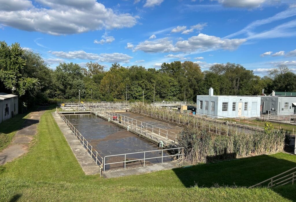 Sewage flowing through the plant