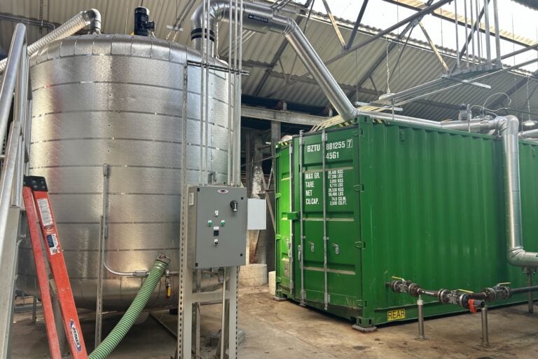 Equipment inside the treatment plant
