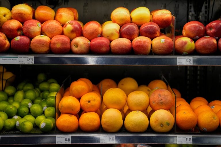 Government Shutdown Fruits on shelves in the supermarket