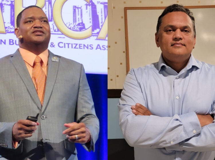 Atlantic City mayoral candidates Democrat Marty Small Sr., left, and Republican Naeem Khan, right.