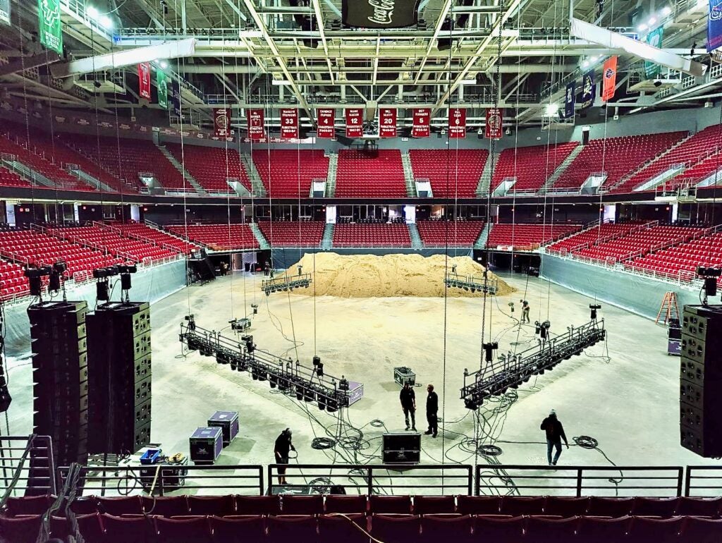 Two million pounds of dirt costing about $120,000 was needed to prepare Liacouras Center 