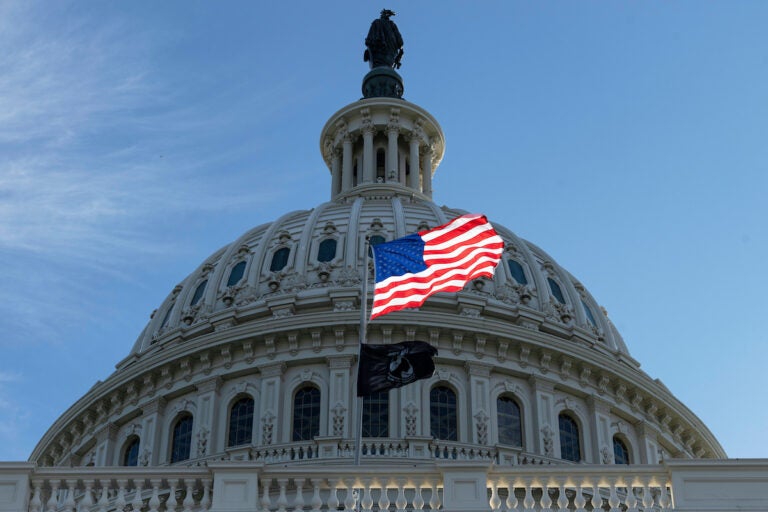 US Capitol with American Flag in view
