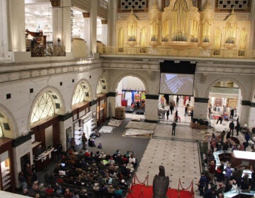 Hundreds gathered for a daylong organ concert on Saturday, March 22, 2025 at the Wanamaker Building in Philadelphia