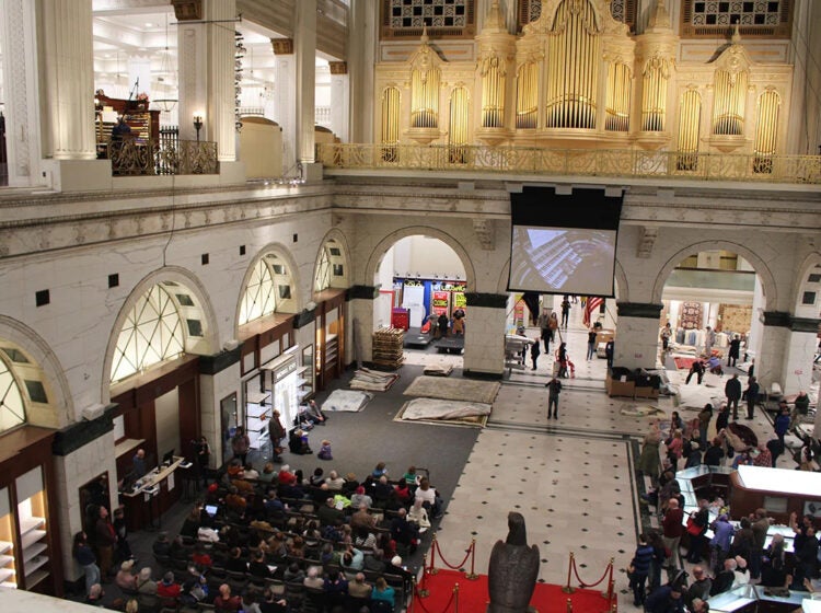 Hundreds gathered for a daylong organ concert on Saturday, March 22, 2025 at the Wanamaker Building in Philadelphia