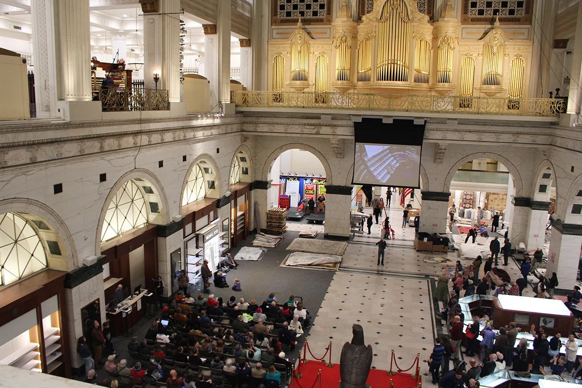 Hundreds gathered for a daylong organ concert on Saturday, March 22, 2025 at the Wanamaker Building in Philadelphia