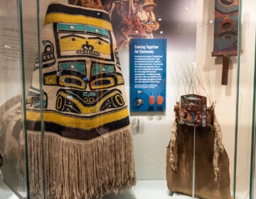 Ceremonial clothes of the Lingít people displayed at the Penn Museum