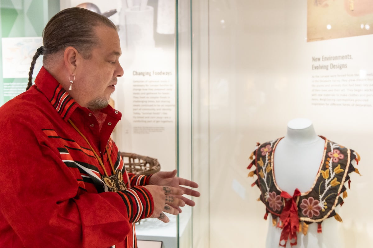 Jeremy Johnson explaining history of display at Penn Museum