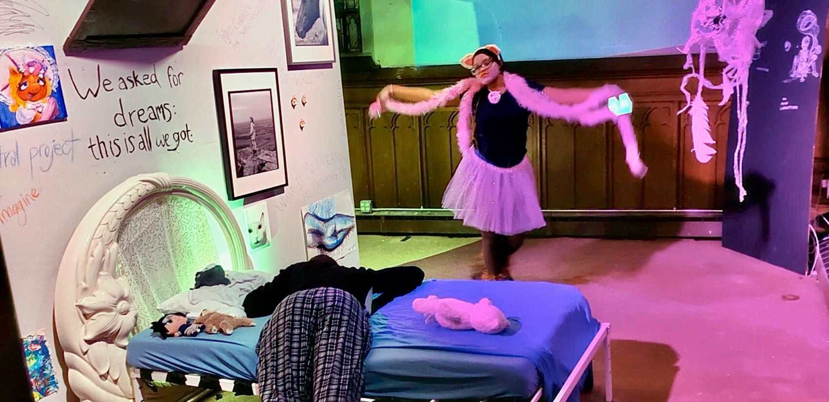 two perfomers in the You Are Here experience