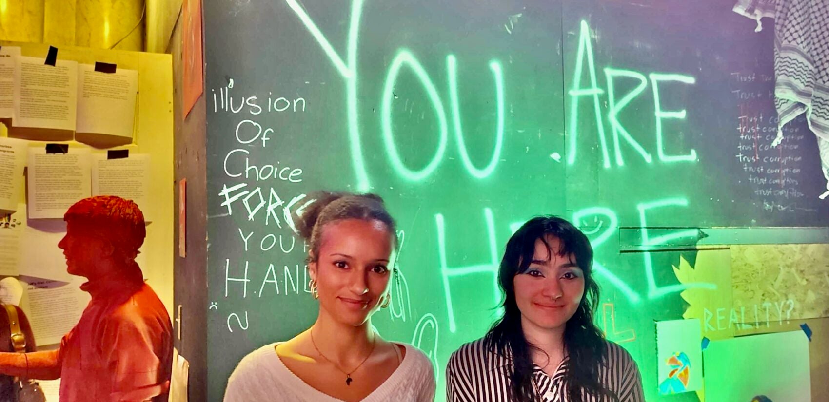 Rosie Smith and Pepper Jaffe at the You Are Here experience