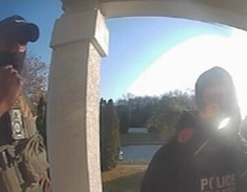 6abc-ice-nj-2025-11-25 2 masked officers shown from the view of a door camera