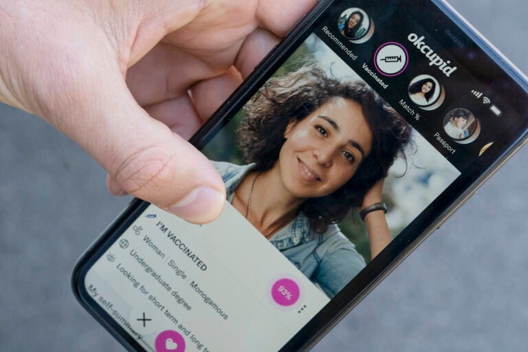 Showcasing your political affiliation on dating apps can sometimes determine whether or not a potential match is going to swipe right. (AP Photo/Alex Brandon)