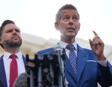 Transportation Secretary Sean Duffy speaks alongside Vice President JD Vance