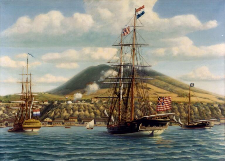 a painting of a ship by Phillips Melville