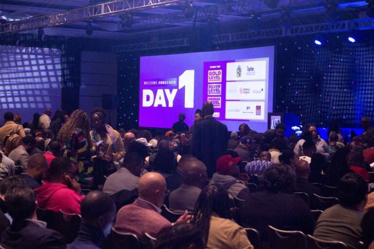 Attendees fill the ballroom