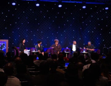 Panelists and the moderator onstage