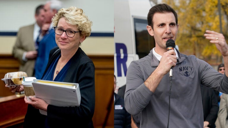 U.S. Reps. Chrissy Houlahand, left, and Chris Deluzio, right.