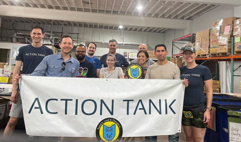 Claire Gunnison with the team at Action Tank