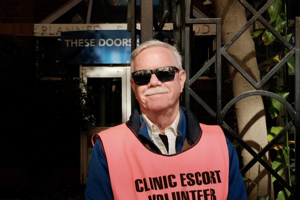 David Wise volunteers as an escort