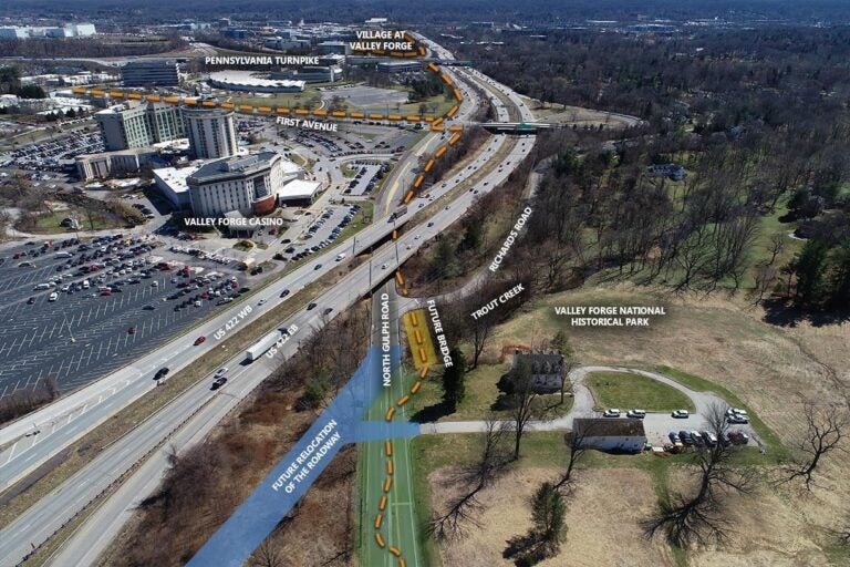 A map of the Gulph Road Connector