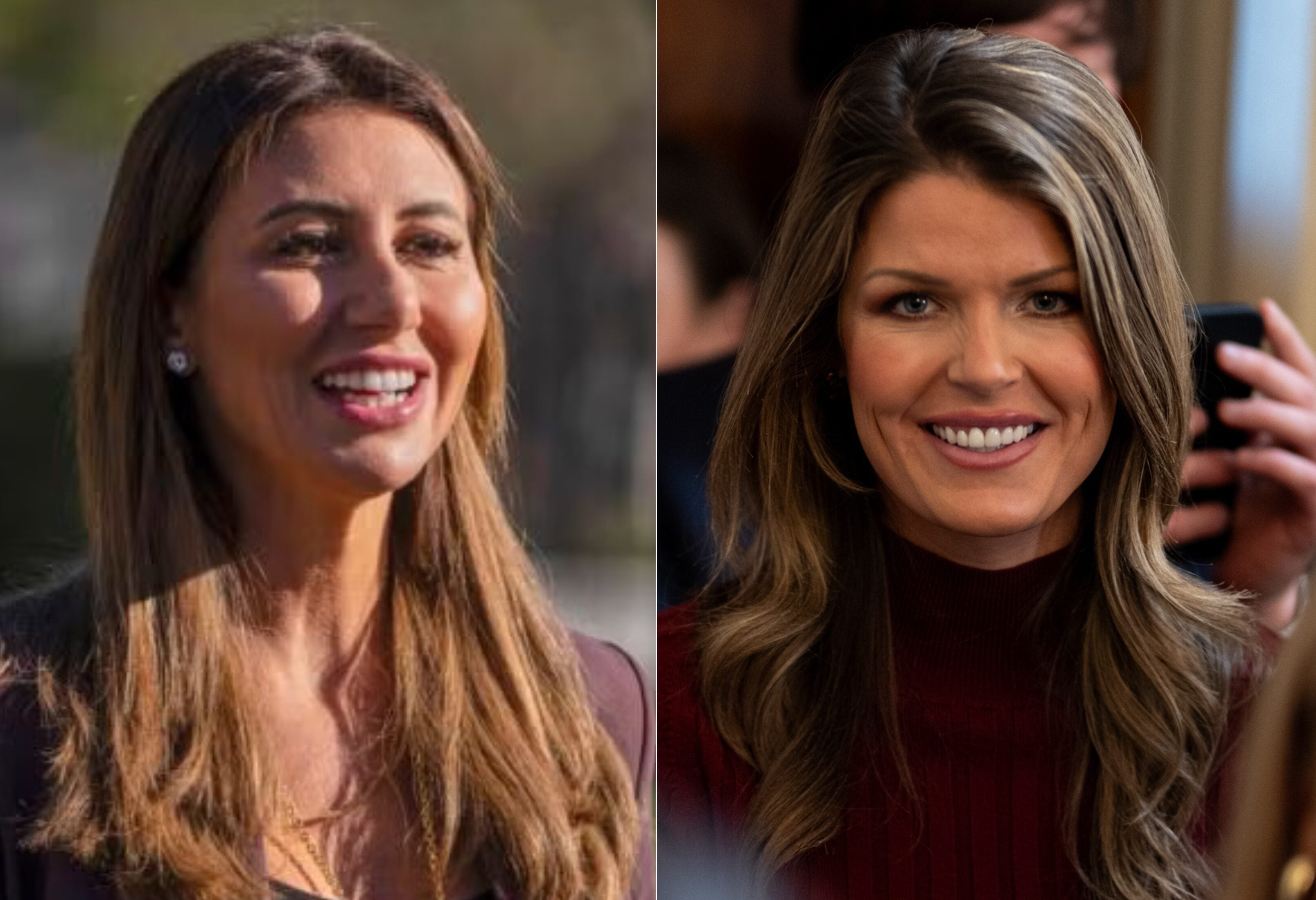 Side-by-side photos of Alina Habba and Lindsey Halligan