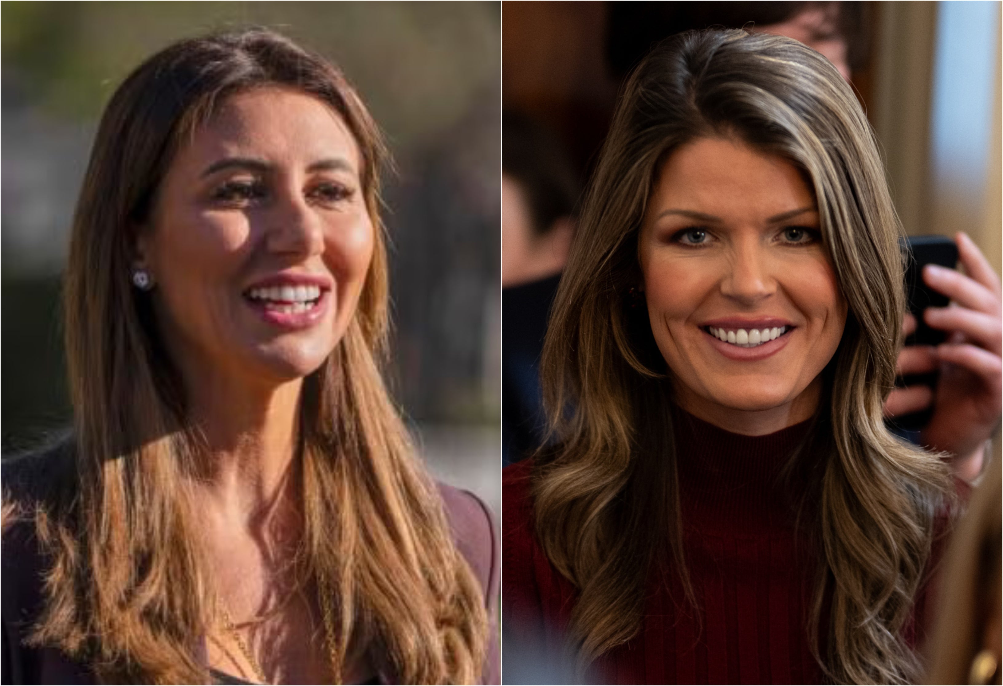 Side-by-side photos of Alina Habba and Lindsey Halligan