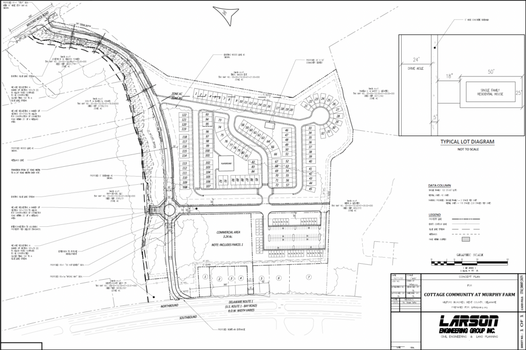 Site plan for the proposed Cottage Community development in Kent County