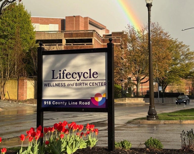 a sign for the Lifecycle Wellness and Birth Center