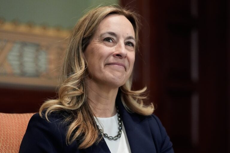 New Jersey governor-elect Mikie Sherrill attends a photo opportunity in the governor's office in Trenton, N.J., Wednesday, Nov. 5, 2025.