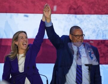 APTOPIX Election 2025 Governor New Jersey Gov. elect Mikie Sherrill and Lt. Gov. elect Dale Caldwell celebrate