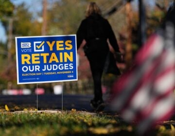 An election sign on a lawn