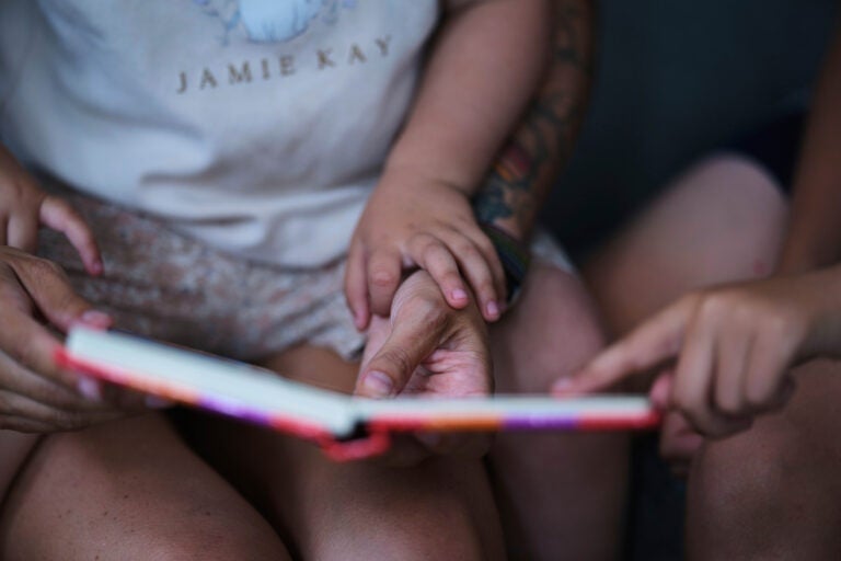 parent reading with children